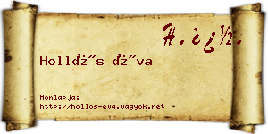 Hollós Éva névjegykártya