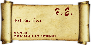 Hollós Éva névjegykártya